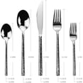 thumbnail image 2 of 18/10 Stainless Steel Flatware Set Hand Forged Silverware Set Cutlery Set Round Hammered Handle Mirror Finished Heavy Duty 20 Pieces Service for 4, 2 of 2