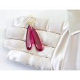 thumbnail image 2 of 14k Gold Filled Hot Pink Simulated Sapphire Earrings Long Narrow Faceted Teardrops Simple Drops 2 Inch Designed for Adult Women, 2 of 5