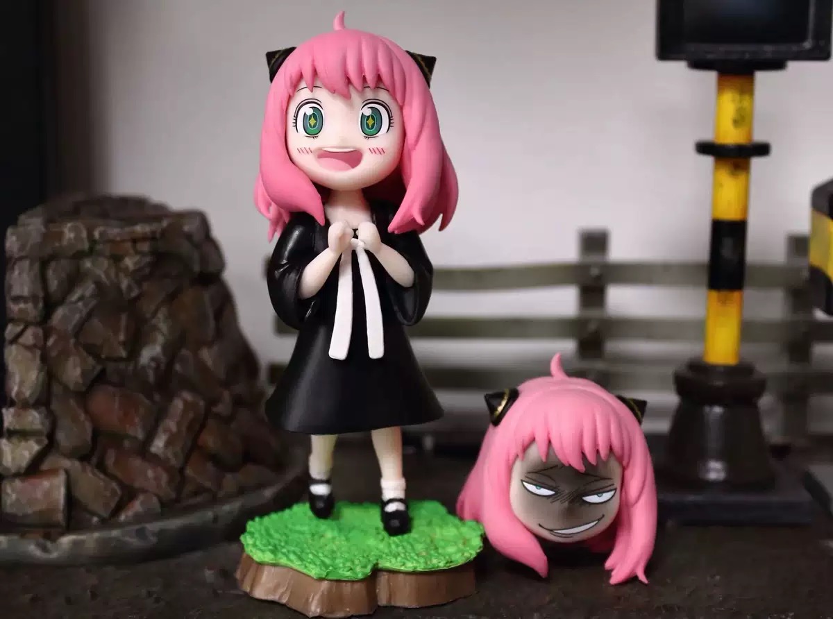 New SPY Family 2pc Figures, Anya, Band with Replacement Head Figure Statue 12cm/4.7inch Anime Figures Model Game Character Statue Collections Decorations Gift
