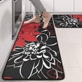 thumbnail image 2 of Kitchen Rugs Sets Of 2,Red and Black Pioneer Flower Pattern Anti Fatigue Kitchen Mat Rugs Non Slip Washable,Decorative Kitchen Floor Mats for Kitchen,Sink,Laundry,17"x47"+17"x47", 2 of 5