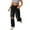 Black, variant on Sngxgn Women High Waisted Stretch Jeans Straight Wide Leg Denim Pants(Black,M)