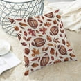 thumbnail image 4 of Fall Pillow Covers 18 x 18 Inch Set of 2 Brown Football Throw Pillows Outdoor Decorative Thanksgiving Autumn Maple Leaves Pillowcases Linen Cushion Cases for Farmhouse Home Bed Sofa Couch, 4 of 6