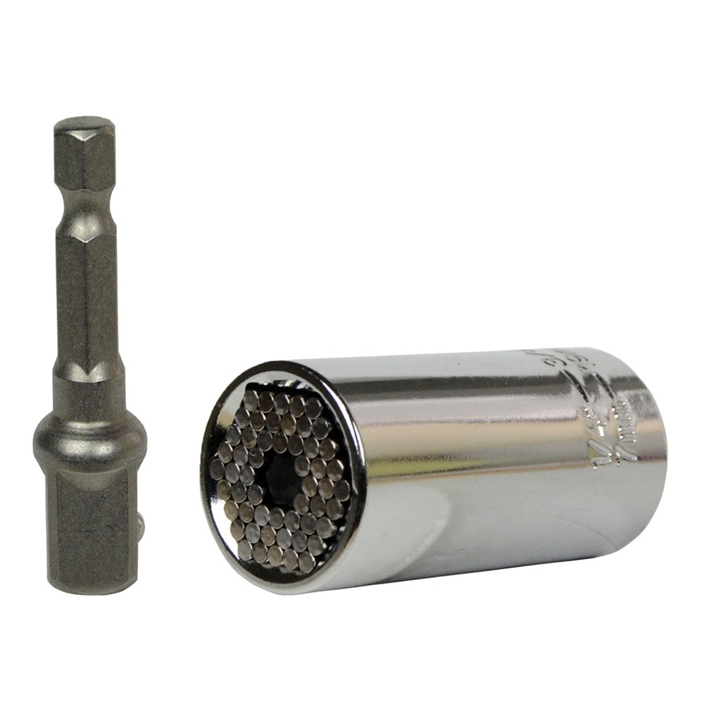 7mm19mm 2Piece Universal Socket Set with 1/4in Hex Socket Adapter