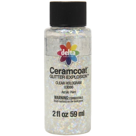 Delta Ceramcoat Glitter Explosion 2oz-Clear Hologram