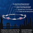 thumbnail image 2 of Gem Stone King 925 Sterling Silver Pink Moissanite and Blue Created Sapphire Tennis Bracelet for Women | 3.96 Cttw | Gemstone | Oval 7X5MM | 6 inch + 1 inch Extender, 2 of 6