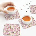 thumbnail image 4 of Leather Coasters with Heat-resistant for Drinks, Lilies Flowers Light Pink Cup Coasters Cup Pad Mat for Tabletop Protection, Coffee Table, Office Desk and Housewarming Gift, 4 of 5