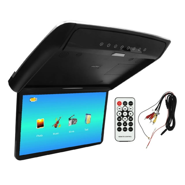 <p>Flip Down Multimedia Player, 16 Color LED Strips 15.6in High Resolution Car Roof Mounted For Buses</p>