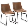 thumbnail image 6 of BELLEZE Modern Upholstered Faux Leather Dining Chairs with Molded Mid Back Silhouette, Seating For Kitchen Table or Home Bar [Set of 2] - Zariah (Whiskey Brown), 6 of 7