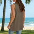thumbnail image 4 of TTUHYWXI Women Summer Deep V Neck Tank Top Loose Fit Flowy Sleeveless Shirt (Coffee, M), 4 of 8