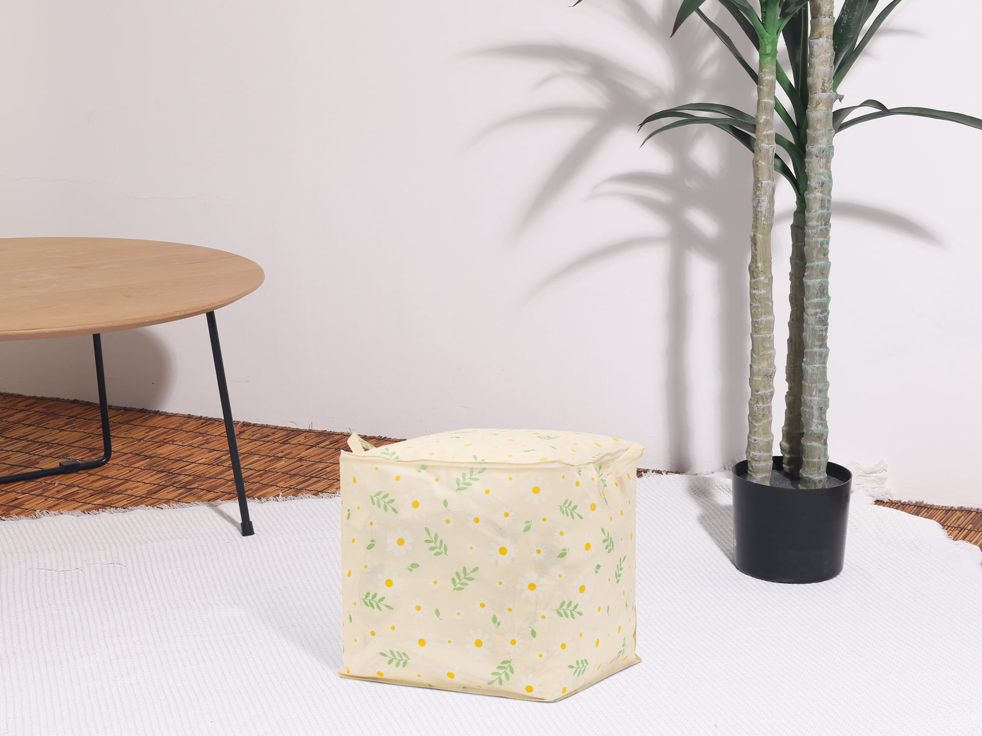 Unique Bargains 1 Pc Clothes Storage Foldable Storage Bags Beige 19*19*19in