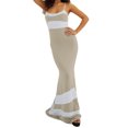 thumbnail image 1 of Vestido de mujer VISgogo sin mangas con contraste de colores, tirantes finos ajustados largos de una pieza, vestido de fiesta de Club de retazos para mujer VISgogo  moda, 1 of 6