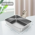 thumbnail image 2 of Caja de arena para gatos WENBOKMIN de acero inoxidable plateada, 45 x 34 x 10 cm, 2 of 7