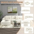 thumbnail image 5 of JOIVI Indoor Modular Sectional Sofa, 132'' Corduroy Cloud Couch with Double Chaise, U Shaped Sofas with Deep Seat, Comfy Fluffy Plush Couches, No Assembly Required, White, 5 of 11