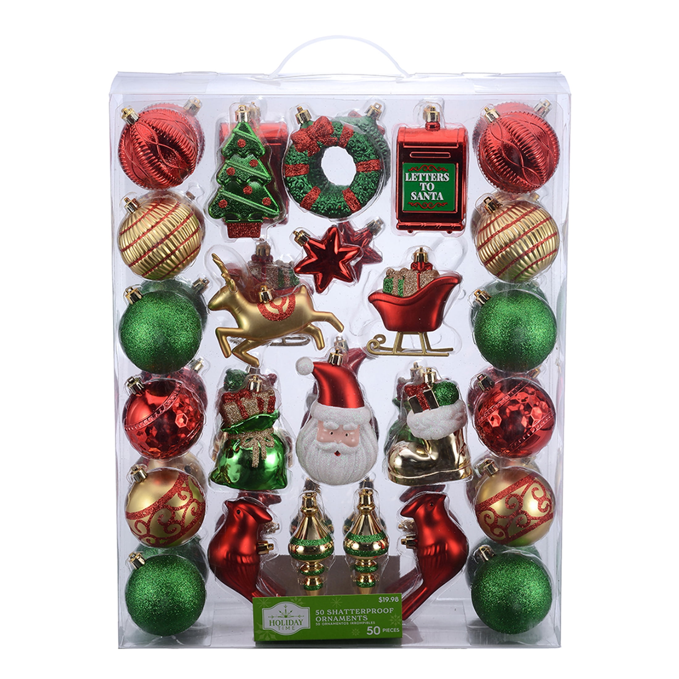 Holiday Time Symbols of Christmas Shatterproof Ornaments, 50 Count