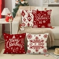 thumbnail image 4 of Housse de Coussin Décorative en Lin pour Noël, Décoration de Canapé Maison, Taie d'Oreiller Festive avec Motifs Imprimés, Grande Taie d'Oreiller en Soie, 4 of 5
