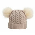 thumbnail image 3 of Womens Winter Hat Beanie Hats for Women Kids Winter Hat Toddler Knitted Pom Beanie Hat Cotton Lined Cap Baby Girls Boys Hat, 3 of 7