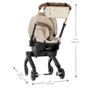 Evenflo Shyft DualRide Infant Car Seat and Stroller Combo with Green & Gentle Fabric, Champagne