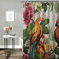 thumbnail image 2 of Orinice Bathroom Shower Curtain Blue Bird Blossom Paradise Flora Beauty Graphic Palm Exotic Random Flowers Drawing Romantic Floral Decorative Bath Curtain Water Proof with Hooks  60x72, 2 of 7