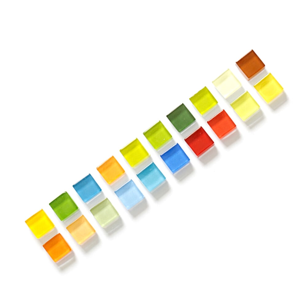Worgeous 10mm Colorful Mosaic Tiles Glass Mosaic Supplies for DIY Arts & Crafts Jewelry Making 600g
