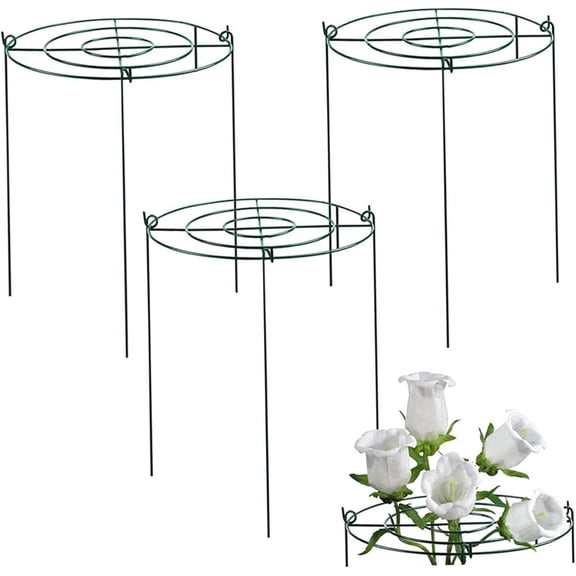 Peony Cages and Supports 3 Pack, 11.5 x 20 Inch Heavy Duty Plant Support Cage Set for Peonies, Roses & Tomatoes – Garden Stakes & Plant Cages for Outdoor Plants