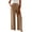 Khaki, variant on Women's High Waisted Straight Leg Pants, Office Work Trousers with Drape, Solid Color Wide Leg Pants for Business Casual, Professional and Everyday Wear Black L
