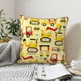thumbnail image 6 of Kll Funny Construction Vehicles Decorative Throw Pillow Covers Velvet Soft For Couch Sofa Bedroom Living Room Outdoor -18"X18", 6 of 8