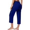 thumbnail image 5 of Only Moment Womens Hiking Pants High Waisted Work Travel Pants with Pockets Stretchy Business Casual Slacks Blue,XL, 5 of 6