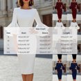 thumbnail image 3 of Sentmoon Wedding Guest Dress Solid Color Long Sleeve Crew Neck Plus Size Dresses Ruffle Relaxed Fit Evening Gown for Night Out and Club, 3 of 6