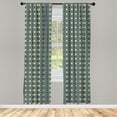 thumbnail image 5 of Ambesonne Antique Window Curtains, Renaissance Tile Art, Each 28" W x 63" L, Pale Yellow Dark Blue, 5 of 5