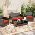 thumbnail image 6 of Snubbull 3 Pack Outdoor Replacement Cushions for 4-Seater Wicker Rattan Loveseat Sofa Chair Patio Furniture, 36 x 18 x 3,18 x 18 x 3, Orange, 6 of 7