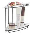 thumbnail image 4 of mDesign Steel/Plastic 2-Tier Bathroom Organizer Corner Shelf - Clear/Matte Black, 4 of 4