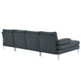 thumbnail image 4 of Ktaxon Sectional Sofa, U-Shape Convertible Couch Set with Soft Linen Fabric, Lounge Sleeper with Chaise for Living Room 4 Seat Dark Gray, 4 of 10