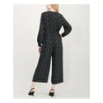 thumbnail image 3 of MAISON JULES $90 Womens New 1045 Black Printed V Neck Wide Leg Jumpsuit 0 B+B, 3 of 4