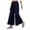 Navy, variant on asdoklhq Womens Plus Capris,Women Casual Solid Pants Comfortable Elastic High Waist Wide Leg Casual Loose Beach Pants