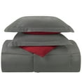 thumbnail image 5 of Clara Clark Luxury Soft Down Alternative Reversible Comforter Set, Queen, Gray/Burgundy, All Season, 3 Piece, 5 of 5