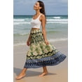 thumbnail image 3 of Moomaya Women's Chiffon Maxi Skirt with Lining - 40" Long Printed Skirt for Beach, Summer Outfits, High Waist Flowy Skirt, 3 of 7