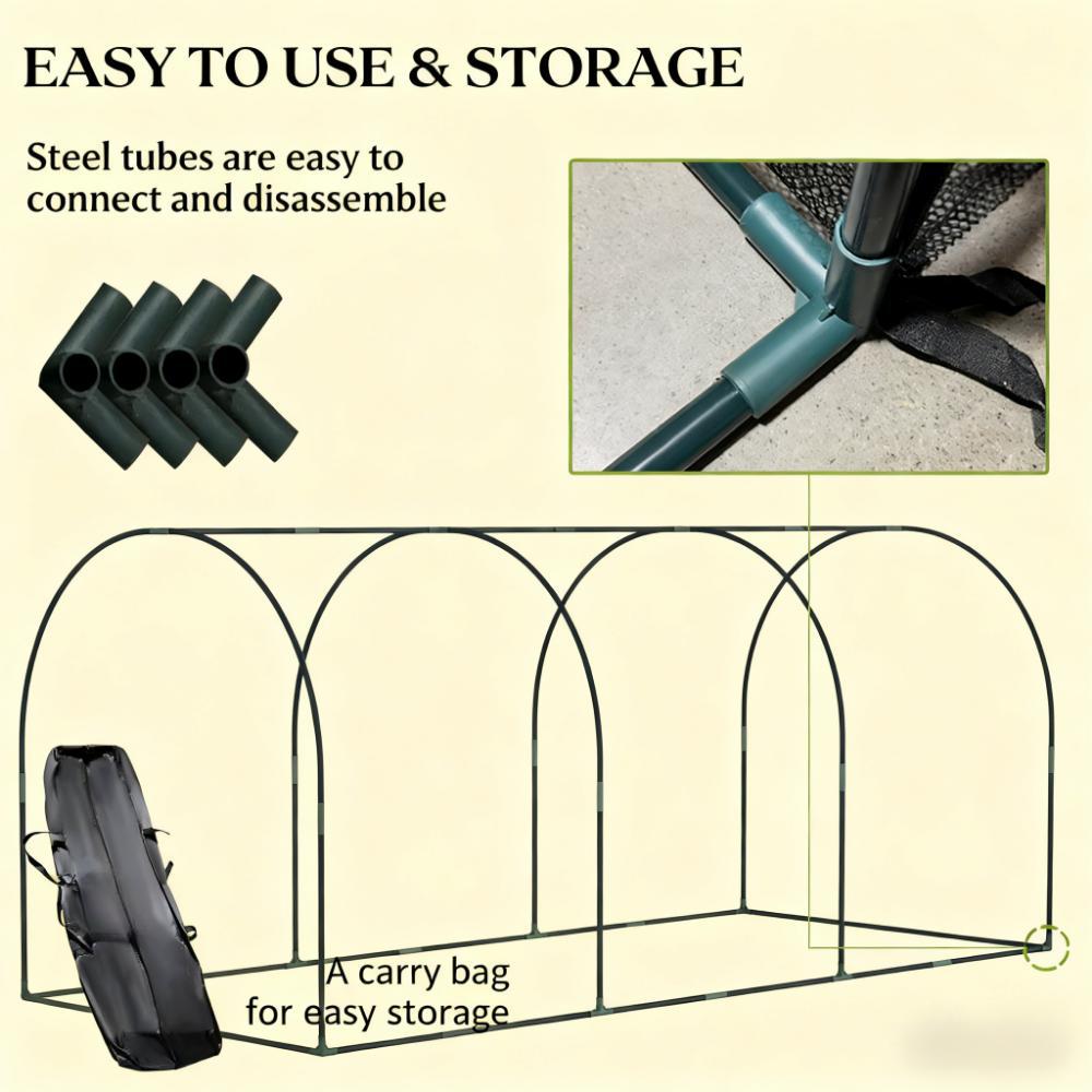 Plant Protection Tent, Crop Cage with Zippered Doors, Storage Bag and Ground Stakes