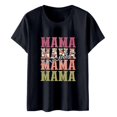 thumbnail image 4 of TSADFHJI Hauts pour Femmes Été Chemises Décontractées Imprimées Col Rond Manches Courtes Tunique Blouse L Noir, 4 of 5