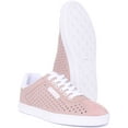 thumbnail image 5 of Guess Ritzi Women's Lace Up Leather Trainers With Perforated Stars In Nude Size 5.5, 5 of 6