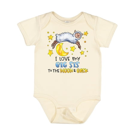 

Inktastic I Love My Big Sis to the Moon and Back Cute Sheep Gift Baby Boy or Baby Girl Bodysuit