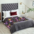 thumbnail image 5 of XMXT Throw Blanket, Green Leafy Colorful Butterfly Flannel Blanket for Bed Sofa, 50 x 70 inches, 5 of 9