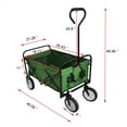 thumbnail image 6 of Folding Wagon Cart, Outdoor Camping Cart Garden Beach Cart with 2 Mesh Cup Holders & Adjustable Handle, Heavy Duty Hand Cart with Metal Frame & 600D Oxford Cloth, 150LBS Loading Capacity, Green, 6 of 7