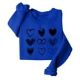 thumbnail image 6 of Aoiroe Western Shirts for Women,Valentines Clothes for Women Crew Neck Sweatshirts Casual Round Neck Sweatshirt Casual Valentine Pullover Long Sleeve Tops Blue S, 6 of 8