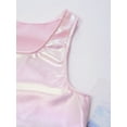 thumbnail image 6 of Doomiva Kids Girls Athletic Shirt Jazz Dance Crop Tops Sequins Dancewear Stage Performance Tank Vest Pink M, 6 of 7