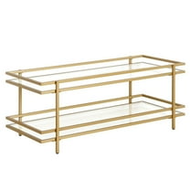 Evelyn&Zoe Robillard 45" Wide Rectangular Coffee Table in Brass