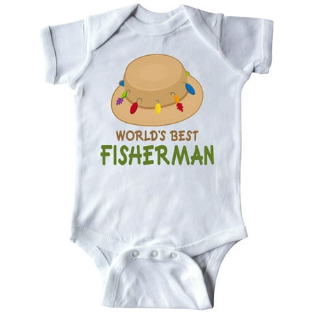

Inktastic Fishing Gifts Worlds Best Fisherman Gift Baby Boy Bodysuit