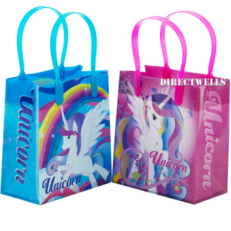 Unicorn 12 Small Reusable Plastic Goodie Bags 6&quot; - www.speedy25.com