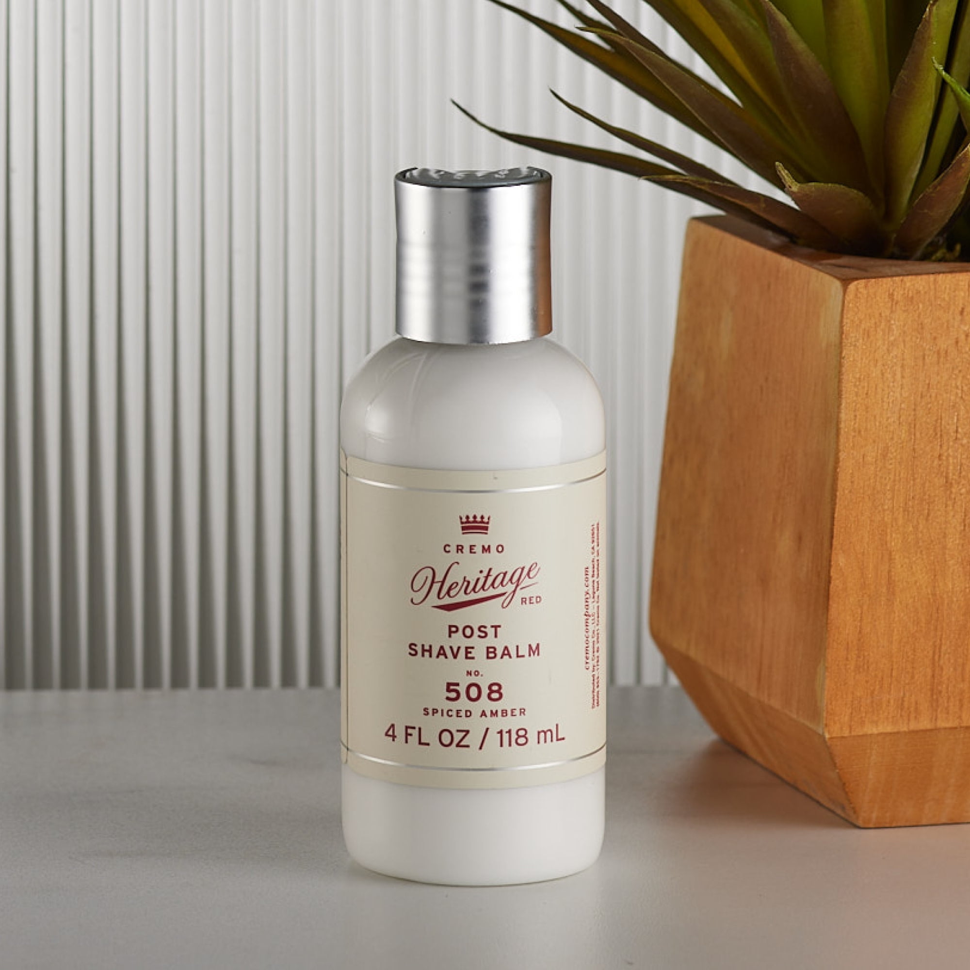 Cremo Heritage Red Mens Post Shave Balm, Spiced Amber Scent, 4 fl oz