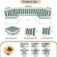 thumbnail image 2 of 14 Pieces Outdoor Replacement Sectional Cushions Set, Waterproof patio furniture cushions For Outdoor Furniture, 4in thick outdoor couch cushions For 6 Seat（Green white）, 2 of 6