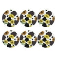thumbnail image 2 of Bingfone Vintage Sunflowers Country Leather Drinks Coasters With Set Of 6,Suitable For Home Kitchen,Coffee Cup Coasters Home Gift, 2 of 9